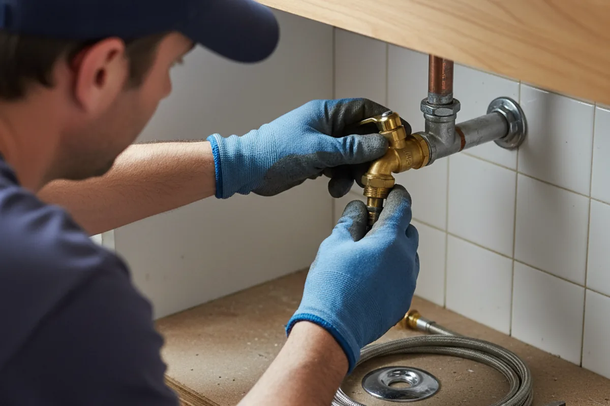Shutoff valve and fitting work during Emergency Plumbing in Flovilla